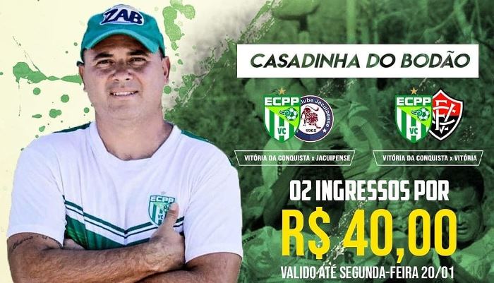 Vitória da Conquista promove casadinha de ingressos para jogos contra Jacuipense e Vitória