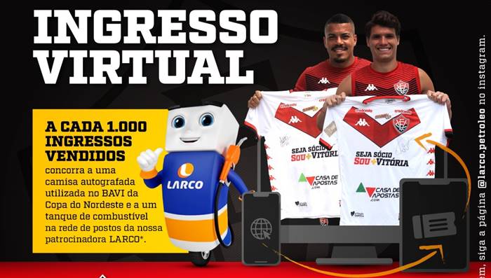 Vitória fará sorteio nesta sexta para torcedores que compraram ingresso virtual