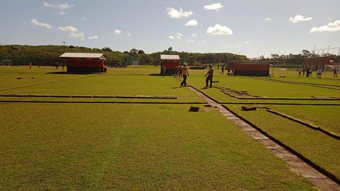Vitória requalifica campos do CT com implantação de novo sistema de drenagem