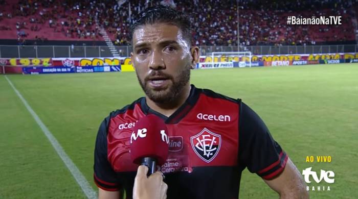 Diego Torres comemora 1º gol pelo Vitória e projeta duelo contra o CSA