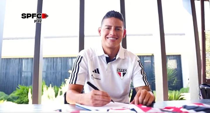 São Paulo anuncia a contratação do meia James Rodríguez