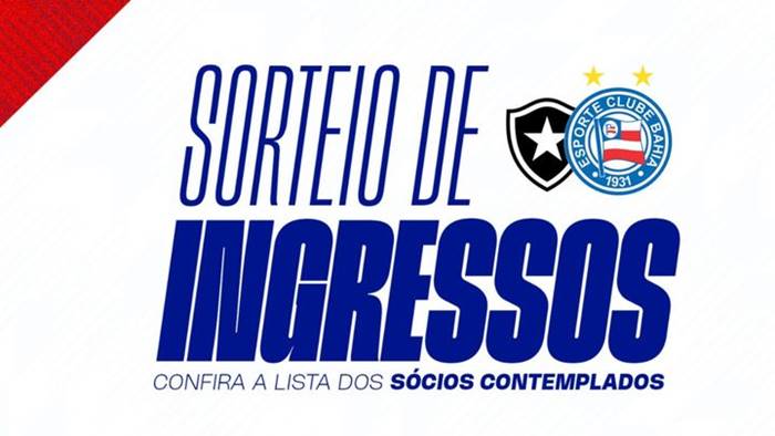 Bahia sorteia ingressos para 10 sócios que moram no Rio de Janeiro