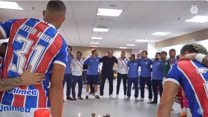 Bahia divulga vídeo dos bastidores da goleada histórica sobre o Corinthians