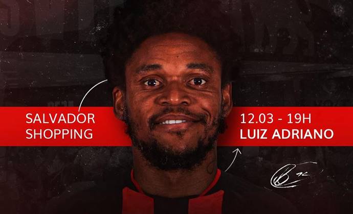 Vitória convoca torcida para noite de fotos e autógrafos com Luiz Adriano
