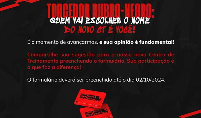 Vitória lança enquete para os sócios escolherem o nome do novo CT